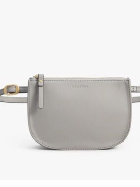 Lo & Sons Waverley 2 Convertible Crossbody Bag SMALL Light Gray leather NWOT